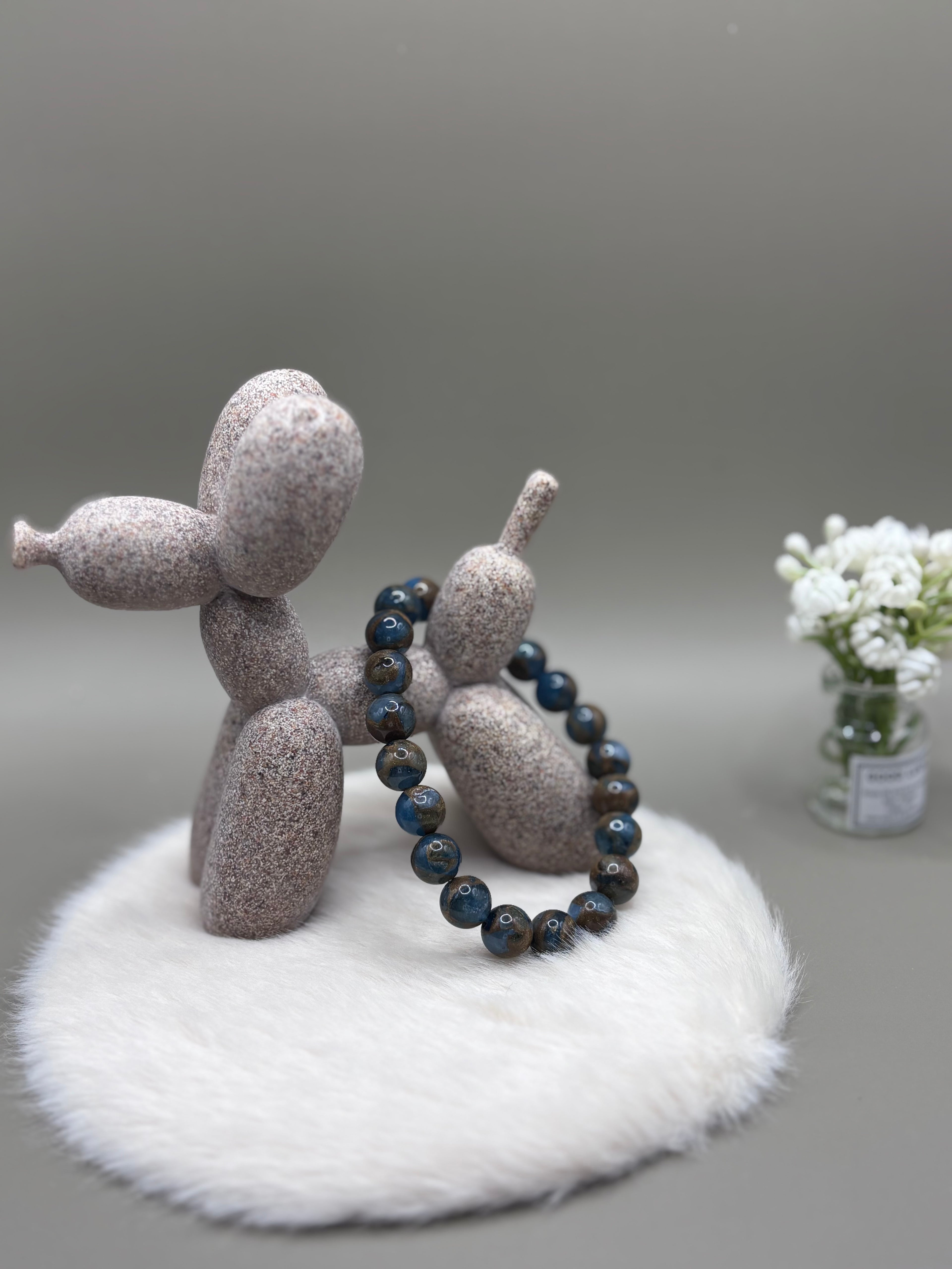 Autumn Collectie - Mooie cloisonne kraal. Prachtige blauw bruin combi