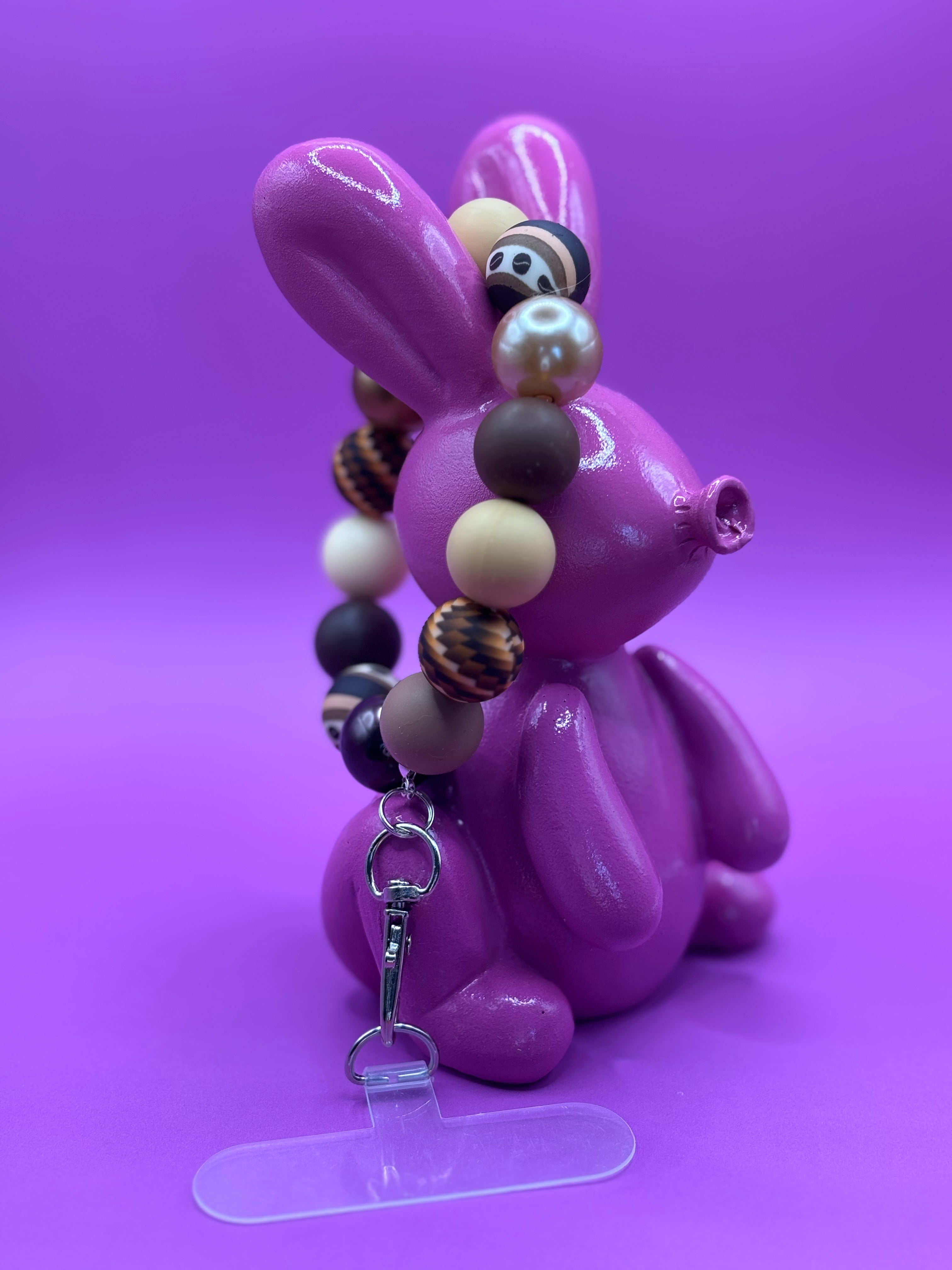 Telefoon polsbandje inclusief patch -Print Bruin Beige