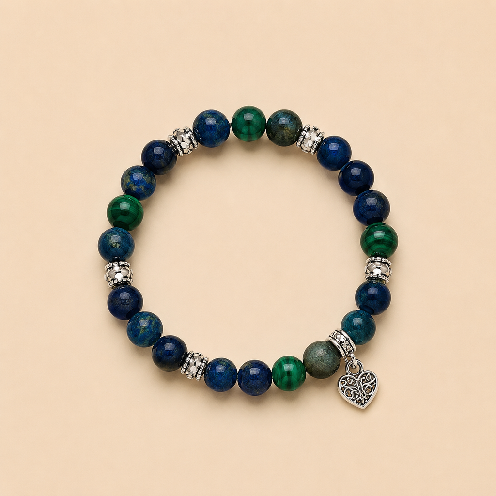 Autumn Collectie Anja- Groen tinten met spacers en hart bedeltje