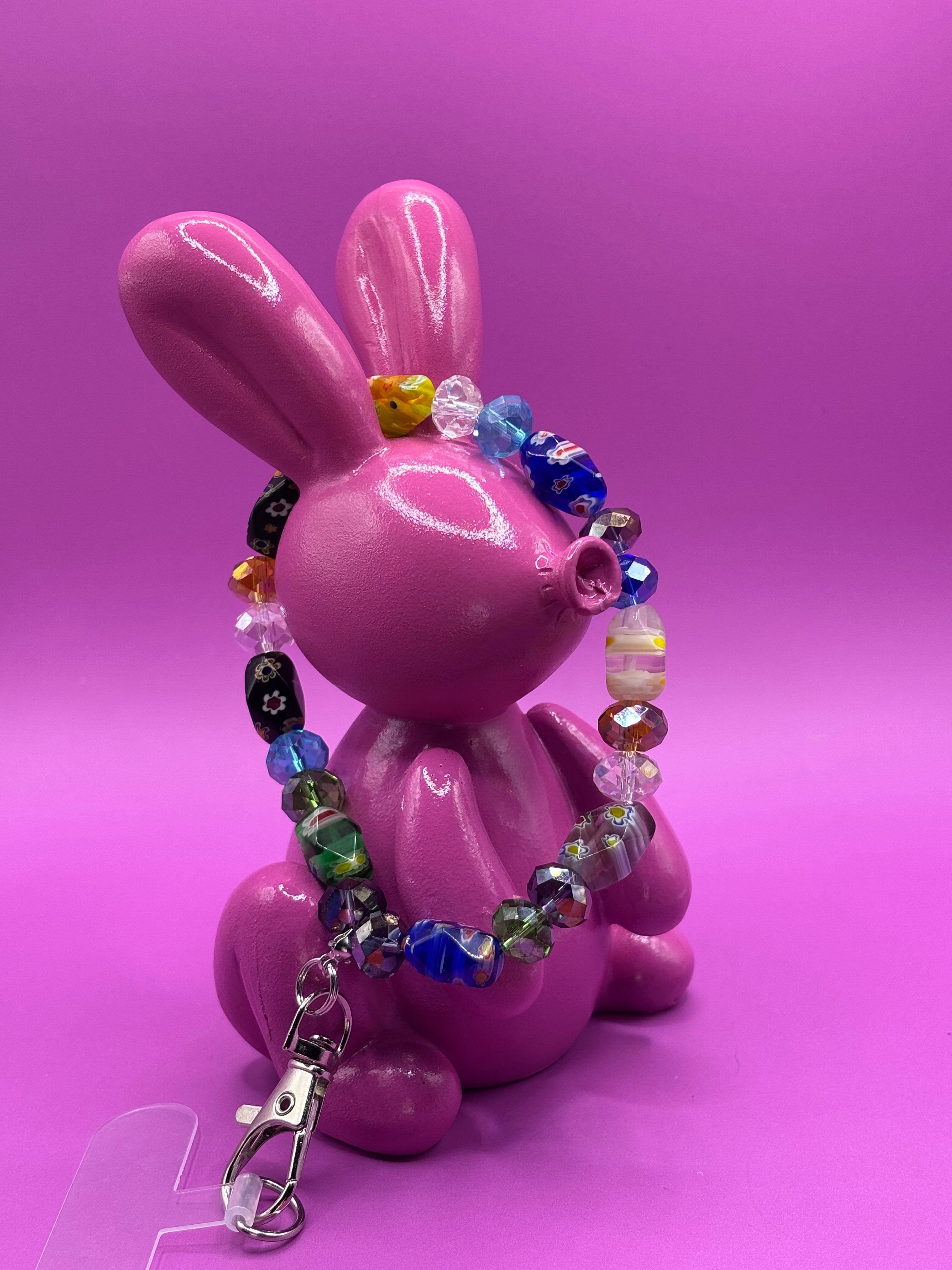 Telefoon polsbandje inclusief patch - Kleurrijke glaskralen Uno