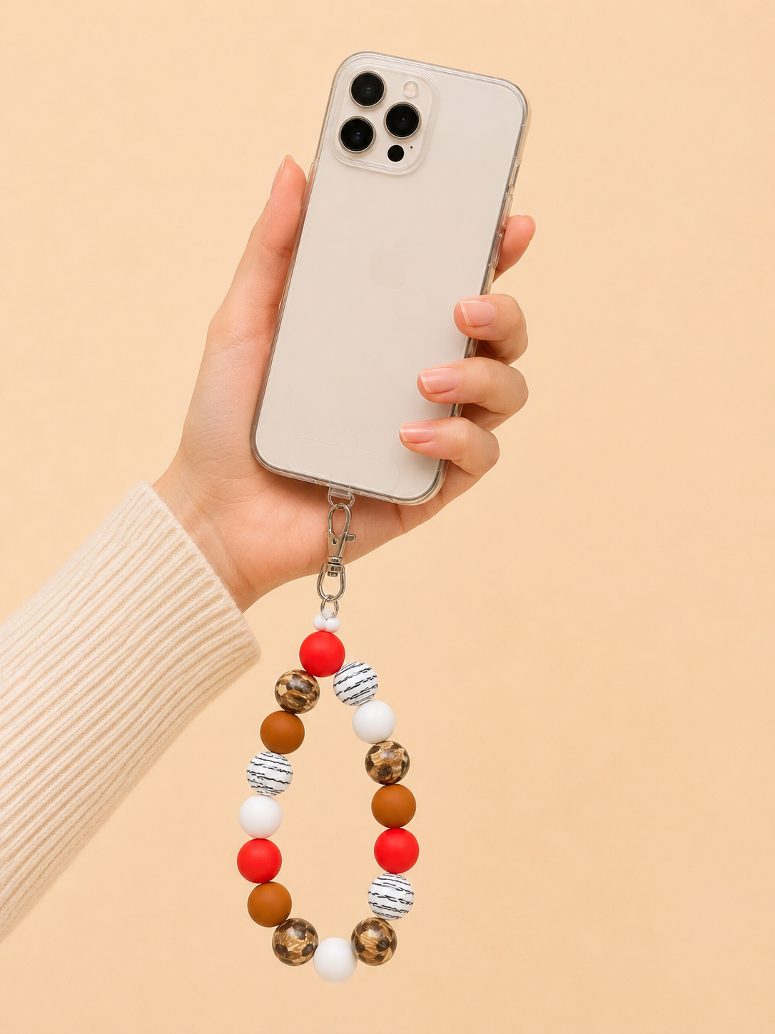 Telefoon polsbandje inclusief patch -Print Rood Wit
